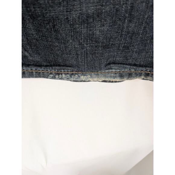 Seven 7 Boot Jeans Mens 34x32 Blue Dark Wash Distressed Flap Pocket - Picture 10 of 11
